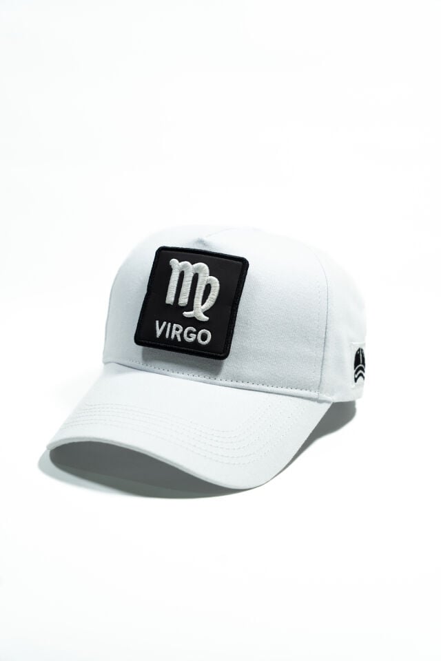 Virgo Başak Burcu Patch Detaylı Değiştirilebilir Patch Şapka | Filesiz Düz Trucker Cap Beyzbol Şapkası