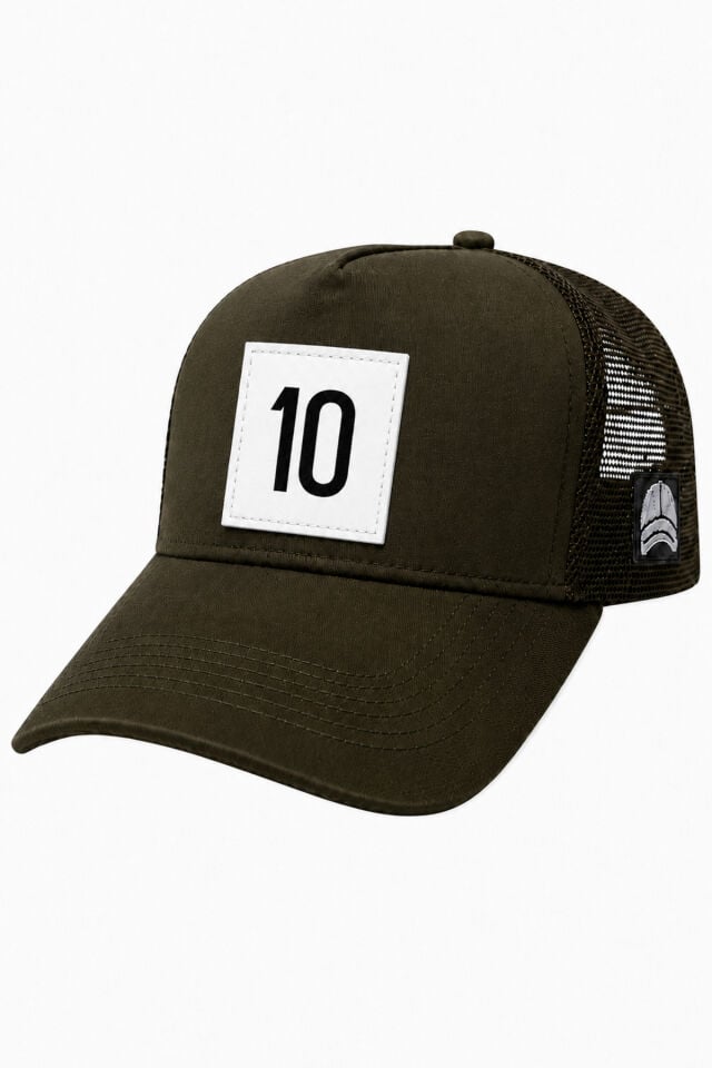 10 Sayılı Patch Detaylı Fileli Trucker Beyzbol Şapkası