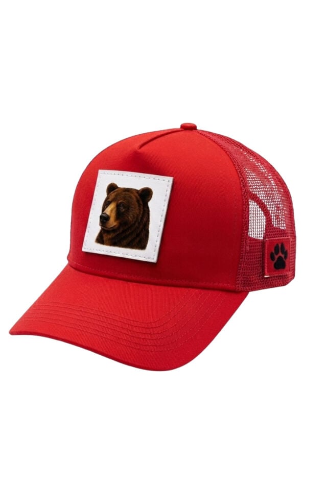 Ayı Baskılı Patch Detaylı Fileli Trucker Beyzbol Şapkası
