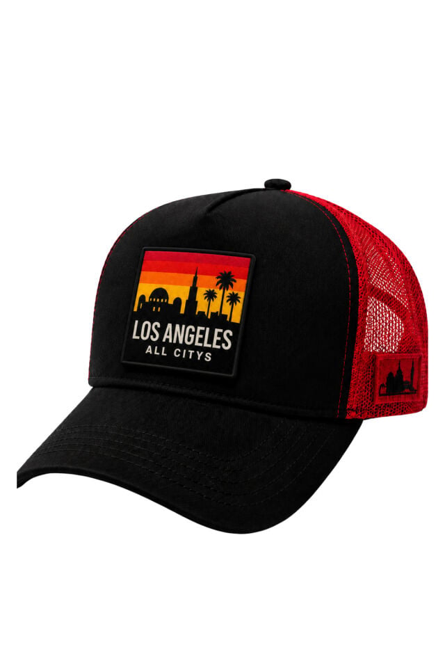 Los Angeles Baskılı Patch Detaylı Fileli Trucker Beyzbol Şapkası
