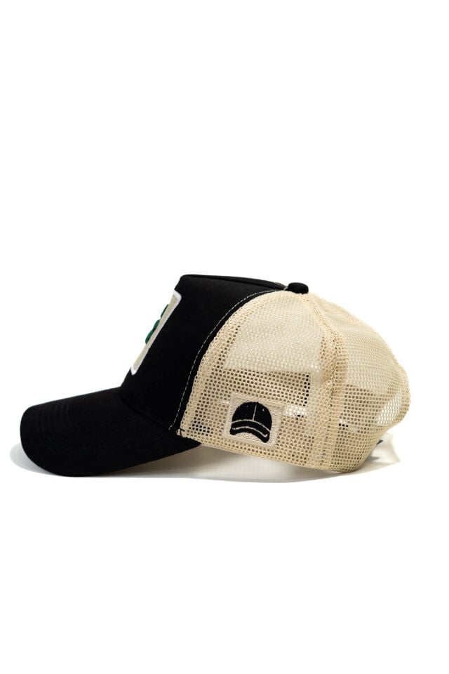 Yonca Nakışlı Trucker Şapka – Patch Detaylı Fileli Şapka